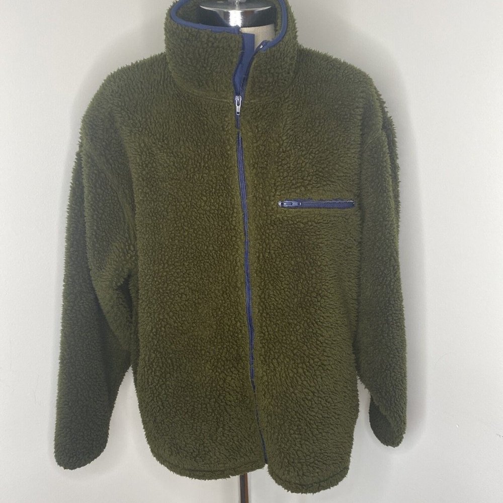 L.L. Bean Olive Green Fleece Jacket
